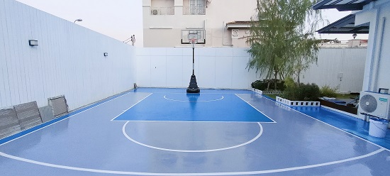รับทำพื้นสนามบาสเกตบอล-ทาสีพื้นสนามบาส
